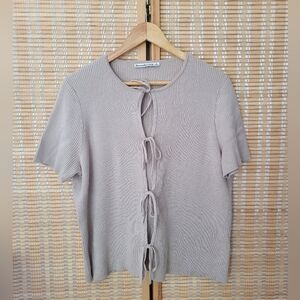 Abercrombie & Fitch Elegant Beige Tie-Front Top